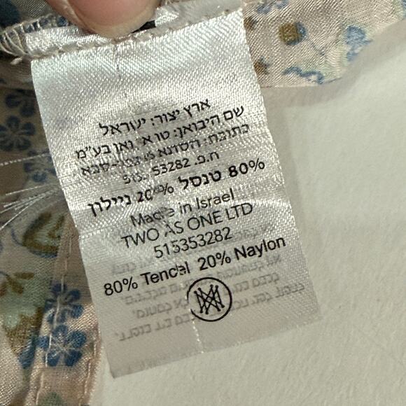 Sabina Musayev S Mandy Top Sage Print Peplum Sleeve Floral Cottage *flaw - Picture 8 of 9